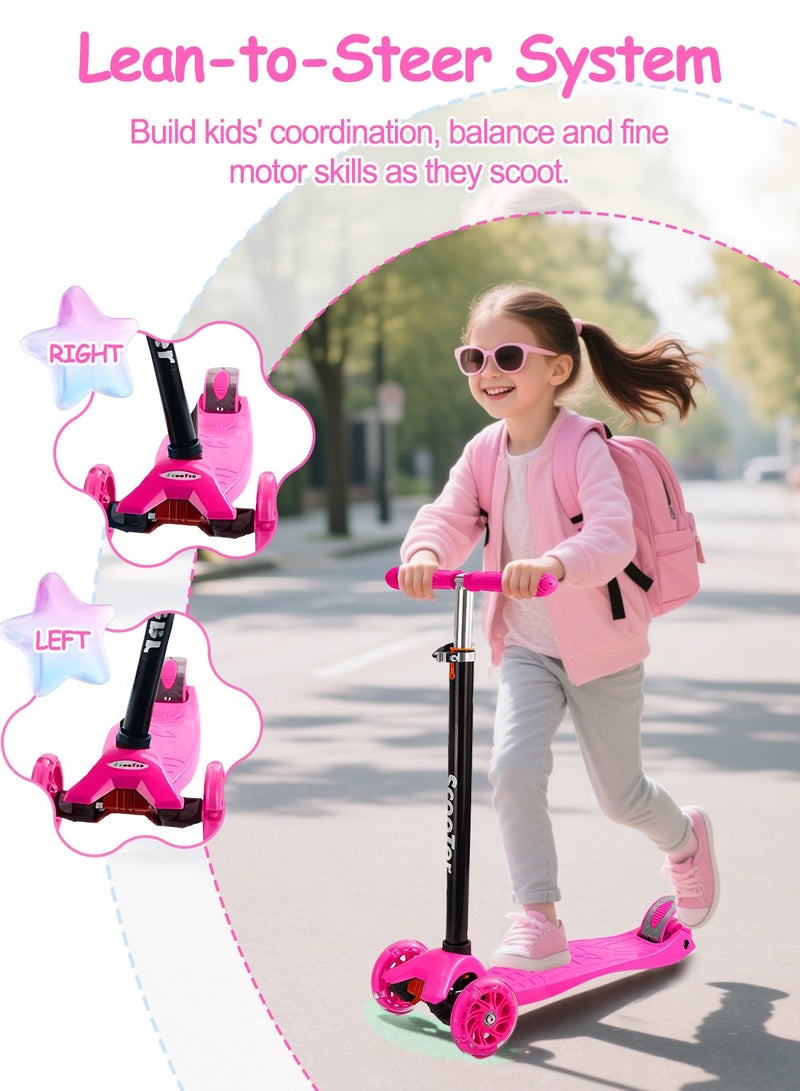 MaBaby Kids Kick Scooter, with Flashing Light Wheels and 3 Height Adjustable Handle, 3-Wheel Kids Scooter for 7+ Years Teens Boys and Girls - Image 3