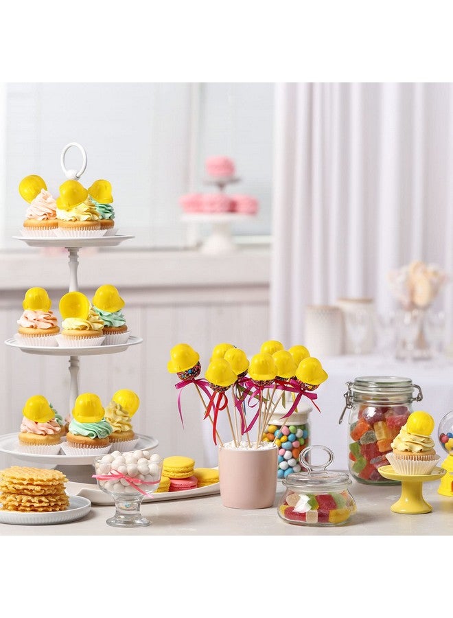 Sratte Miniature Construction Hat Mini Construction Toy Doll Hats Plastic Yellow Miniature Bottle Topper Hats For Party (25 Pieces) - Image 5