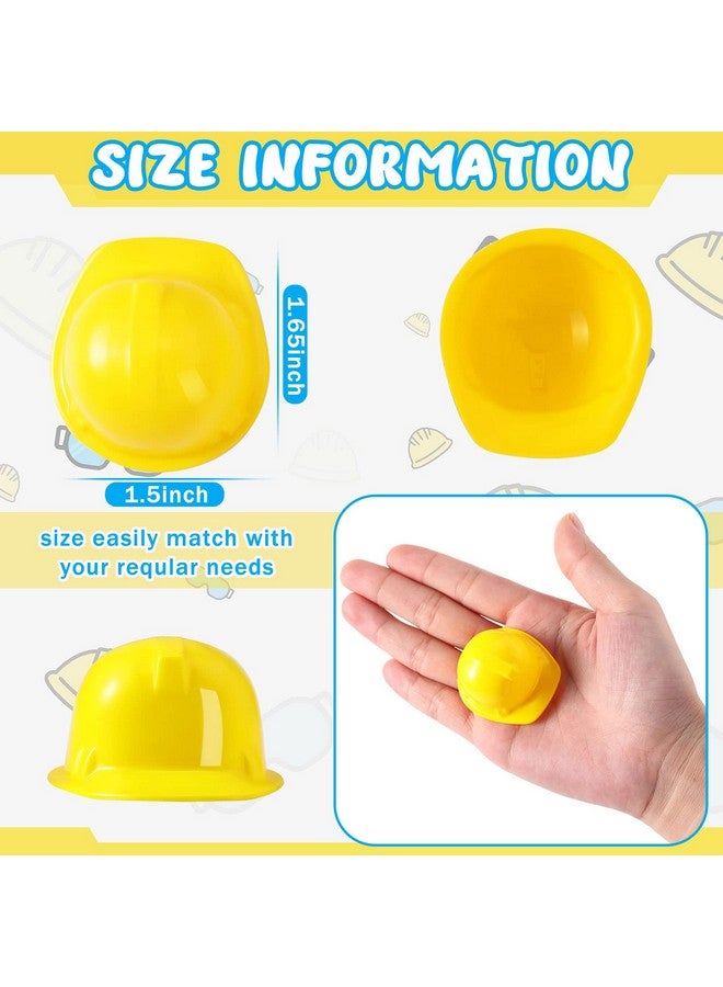 Sratte Miniature Construction Hat Mini Construction Toy Doll Hats Plastic Yellow Miniature Bottle Topper Hats For Party (25 Pieces) - Image 3