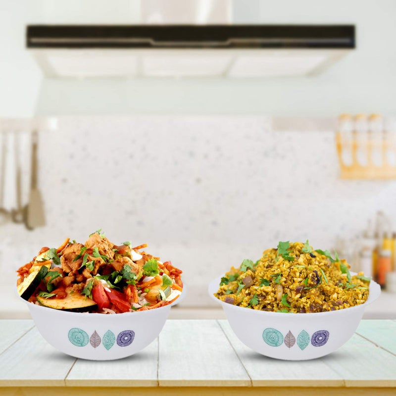 Cutting EDGE Plastic Serving Dish Storage for Rice, Dal, Curries, Vegetable Set of 2 Big 1800ml-GREEN - Image 1