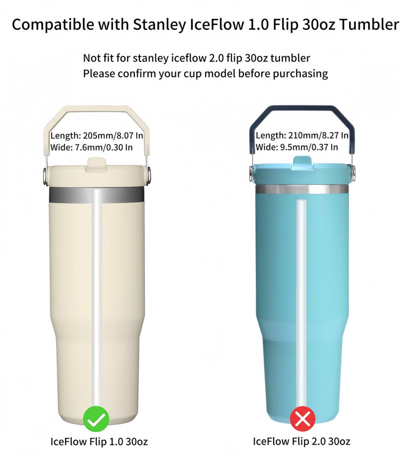 Joshey 8-Pack Replacement Straws for Stanley 30oz Tumbler | Compatible with Stanley IceFlow Flip Straw Lid | BPA-Free Reusable Plastic Drink Straws with 2 Cleaning Brushes - Image 3