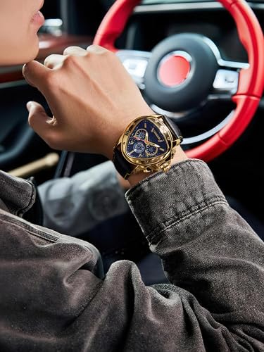 Giordano Multi Function Watch for Men -Unique Triangle Dial, Dual-Date Display with Leather Strap - Image 5