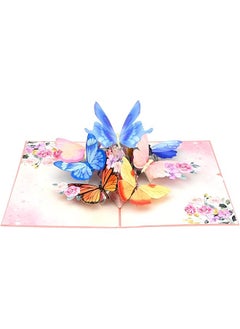 BIGTHREE 3D Pop Up Greeting Cards Flying Butterfly Card Surprise Butterfly Pop Up Card For Graduation Birthday Wedding Card For Mum Wife Anniversary A Style Butterfly  - Image 1