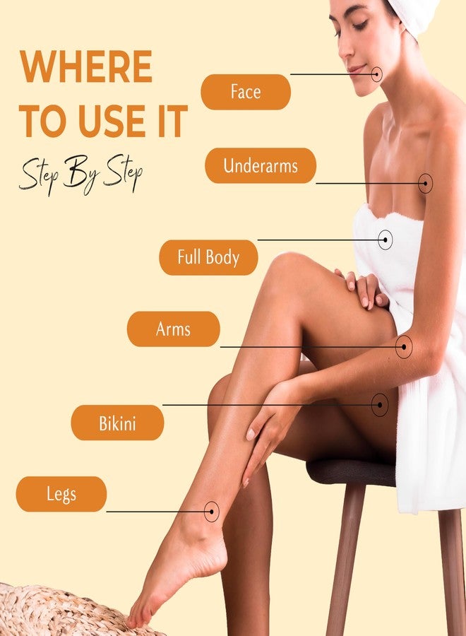 Honeybee Microwave/Hot Water Wax For Women | Waxing Kit For Coarse Hair Removal | Underarms, Legs, Hands, Full Body & Bikini Line | 10 Waxing Strips & Post Wax Wipes | Vanilla Shea Butter | 350g - Image 4