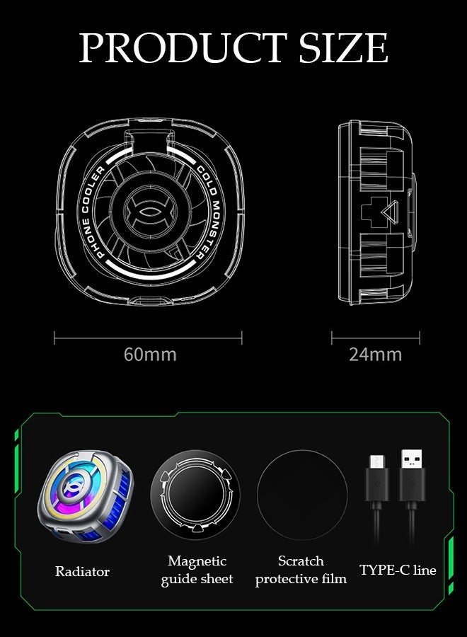 DUNISO Phone Cooler for Live Streaming and Gaming Fast Phone Cooling Fan, Semi-Conductor Cooling Chip Mobile Phone Radiator with RGB Lights, Fit All Types of iPhone Android Smartphones - Image 4