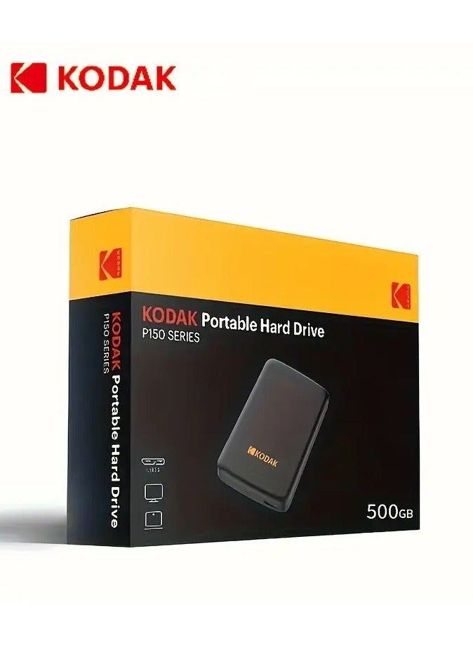كوداك قرص صلب محمول P150 سعة 500 جيجابايت HDD خارجي، سرعة عالية 2.5 بوصة USB3.2 HDD للألعاب لأجهزة اللابتوب/الكمبيوترات/Mac/PS5/PS4/Xbox/Switch وغيرها - Image 1