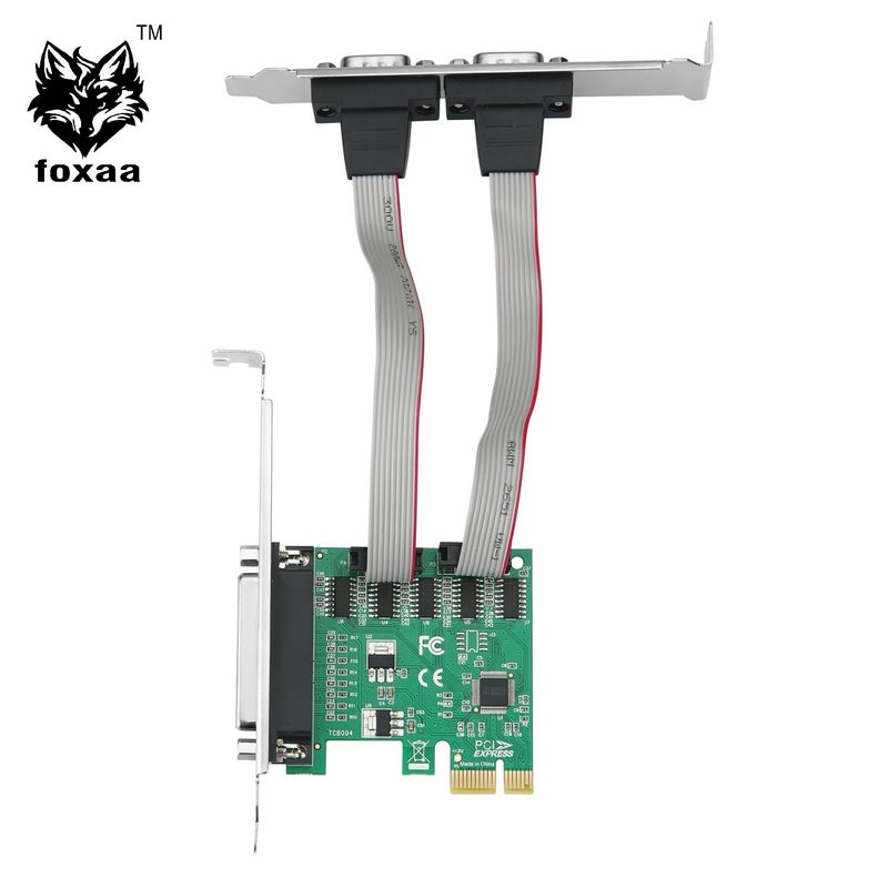 foxaa PCI Express x1 Serial & Parallel Combo Card – 2 RS232 Ports + 1 LPT Port | Based on WCH CH382 Chipset | Compatible with Windows/Linux - Image 2