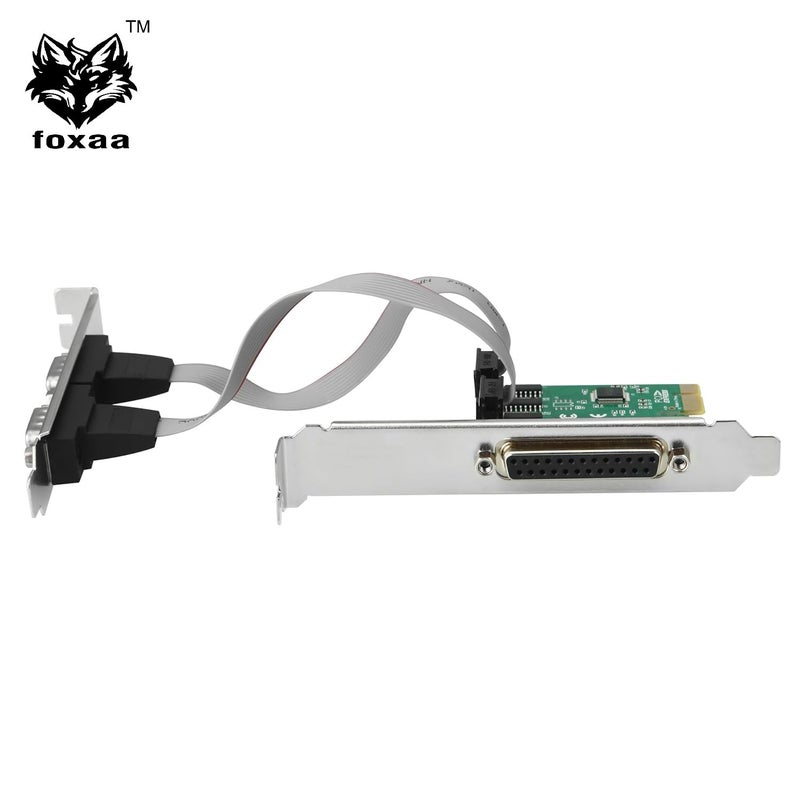 foxaa PCI Express x1 Serial & Parallel Combo Card – 2 RS232 Ports + 1 LPT Port | Based on WCH CH382 Chipset | Compatible with Windows/Linux - Image 3