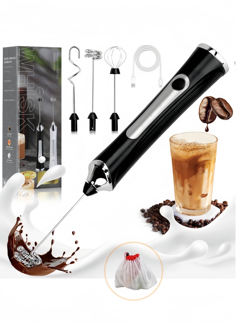Kibee Upgraded Handheld Milk Frother with Storage Bag, 3-Speed Electric Mixer for Latte, Hot Chocolate, Eggs, and Drinks - Image 1