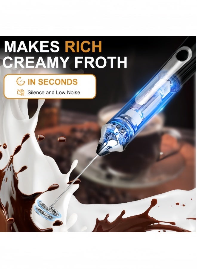 Kibee Upgraded Handheld Milk Frother with Storage Bag, 3-Speed Electric Mixer for Latte, Hot Chocolate, Eggs, and Drinks - Image 4