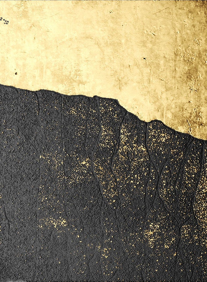 NIBEMINENT Simple Frameless Wall Decoration Painting Gold/Black 25x30centimeter