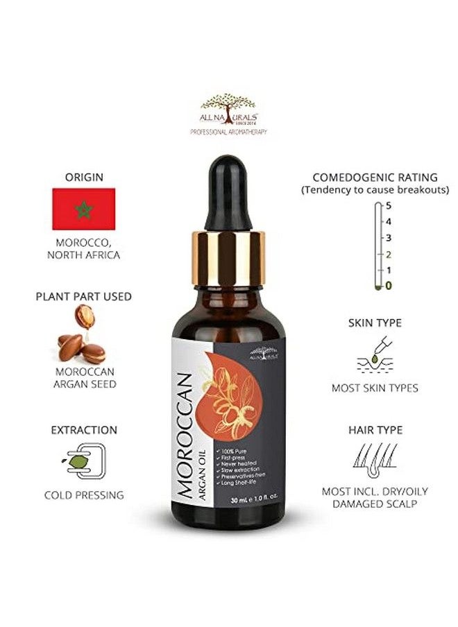All Naturals Argan Oil Cold Pressed (Imported From Morocco) 30Ml X 3 (Super Saver Pack) Carrier Oil Pure & Undiluted For Hairfall Hairloss & Sensitive Skin & Face Massage  - Image 4