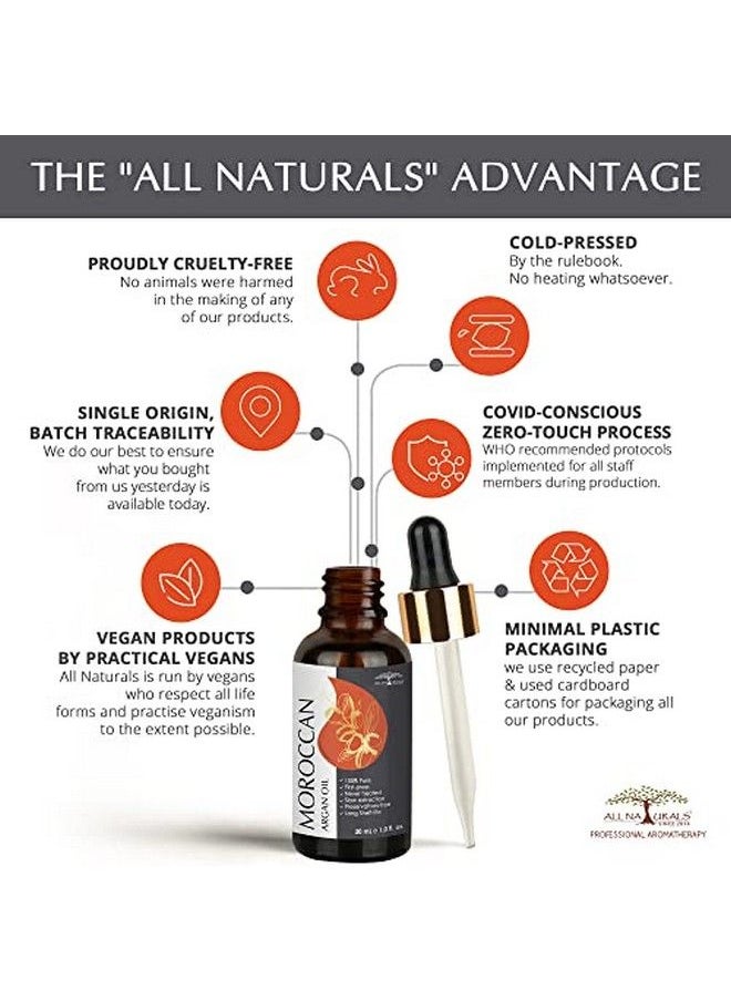 All Naturals Argan Oil Cold Pressed (Imported From Morocco) 30Ml X 3 (Super Saver Pack) Carrier Oil Pure & Undiluted For Hairfall Hairloss & Sensitive Skin & Face Massage  - Image 5