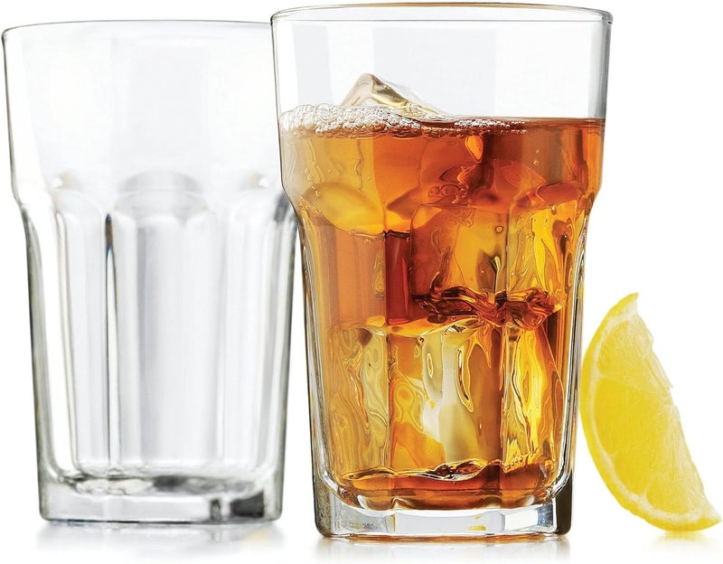 Mivana 300 ML Highball Glass Set of 2 Large Drinking Glasses Heavy Base Tumblers for Water, Juice and Cocktails, Iced Tea, Milkshake, Coke,Home, Everyday Use-Dishwasher Safe (Rock 300ML, Set of 2) - Image 1
