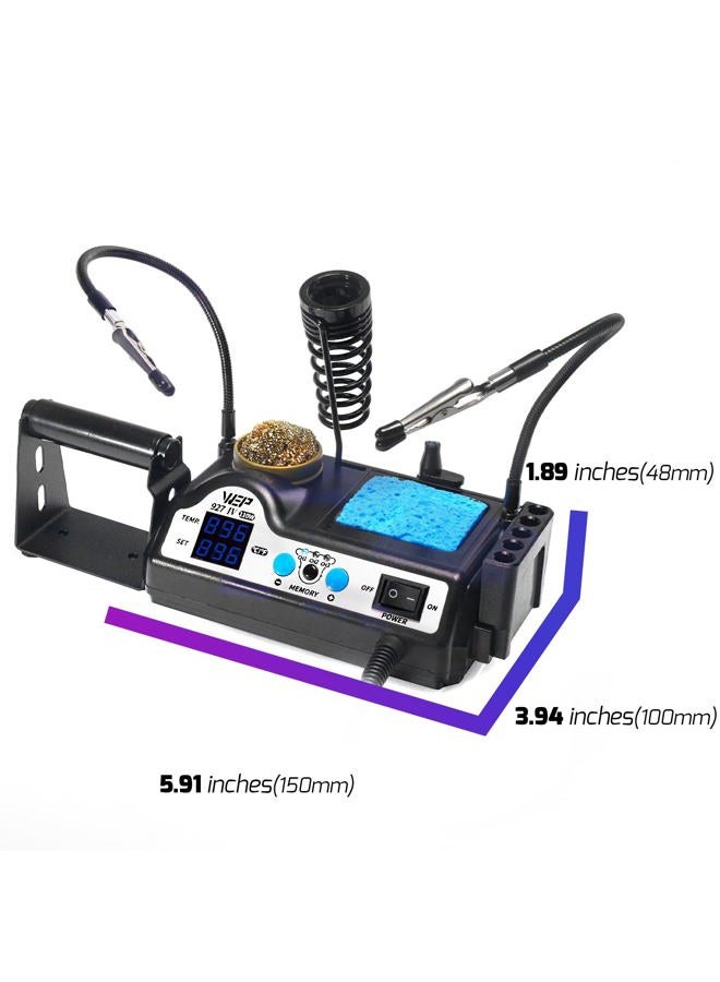 WeP 927-IV Soldering Station Kit High-Power 110W with 3 Preset Channels, Sleep Mode, LED Magnifier, 5 Extra Iron Tips, Tip Cleaner, 2 Helping Hands, Tip Storage Slots, Lead-free Solder Wire, Tweezers - Image 3