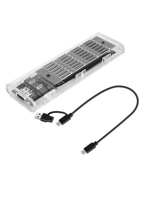 علبة تخزين خارجية EVM لقرص SSD – بمنفذ USB 3.1 Gen 2 – تدعم أقراص M.2 SATA وNVMe – سرعة نقل 10 جيجابت – تشمل كابل Type-C