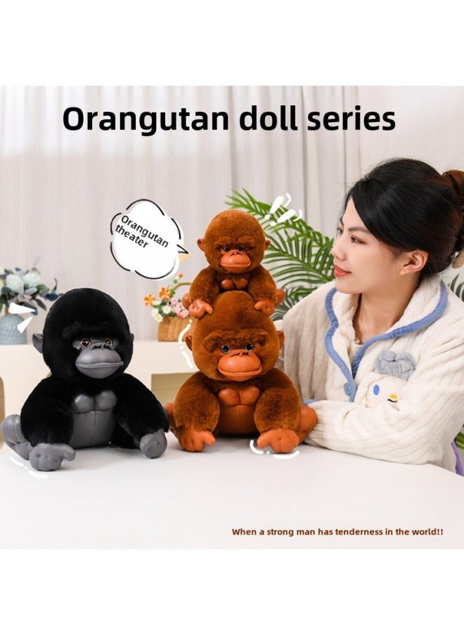 null - Plush King Kong Orangutan Doll Cute Cuddle Companion Doll Home Store Activity Ornaments Gifts-Specifications:30CM-Color:Blue - Image 1