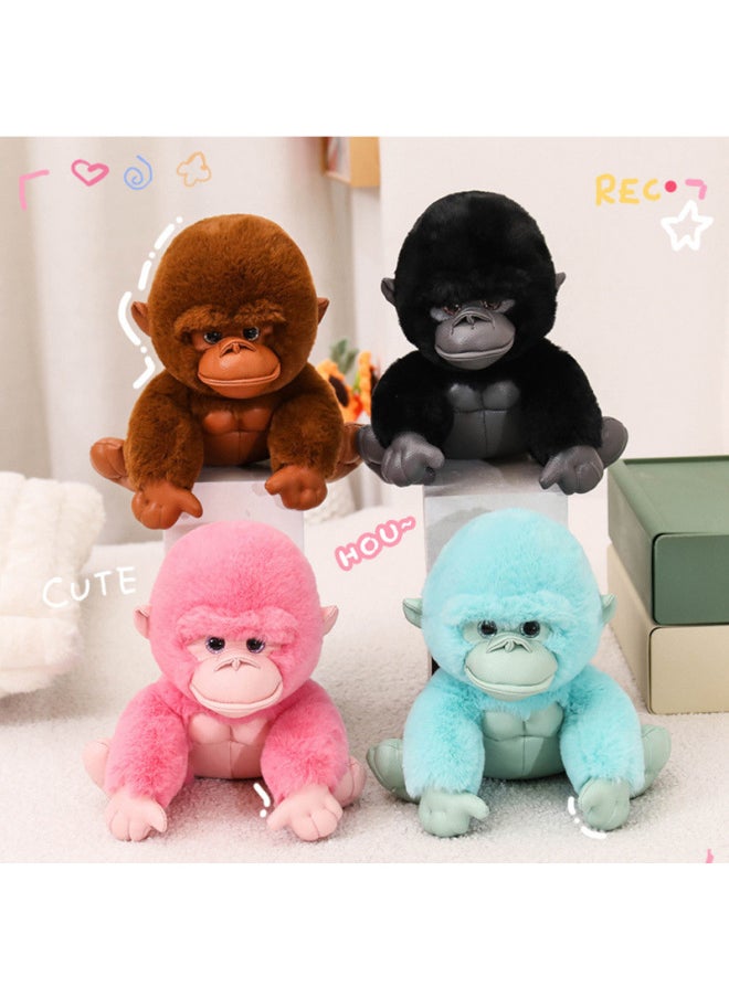 null - Plush King Kong Orangutan Doll Cute Cuddle Companion Doll Home Store Activity Ornaments Gifts-Specifications:30CM-Color:Blue - Image 1