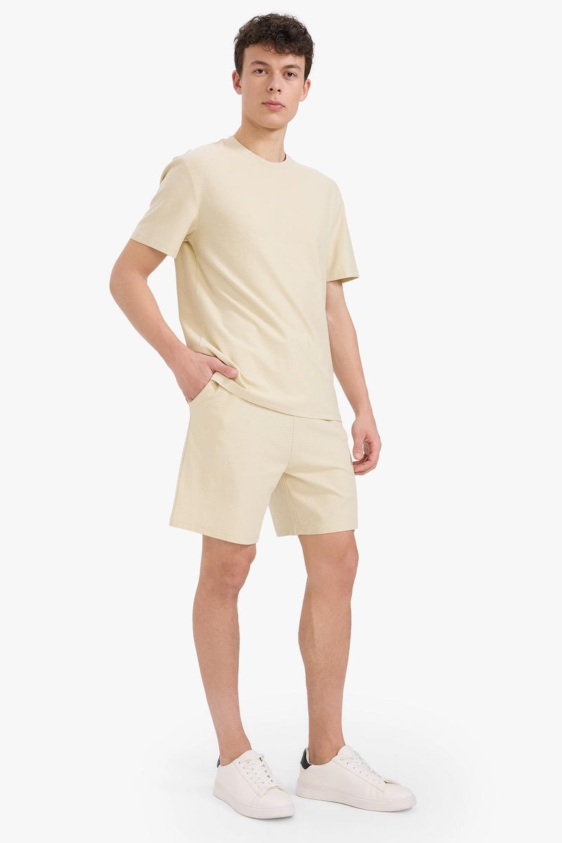 DeFacto Beige Man Cotton Relax Fit Twill Pocket Shorts Casual - Image 2