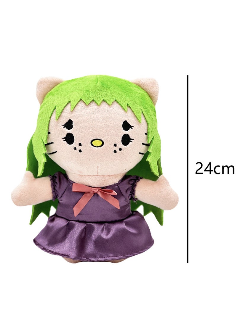 Children's Toy Kitten Series Plush Doll Doll (Purple Skirt Green Hair Girl)  - Image 2