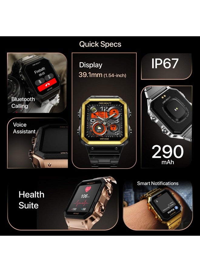 Fire-Boltt Fire-Boltt Vintage Smartwatch 39.1mm (1.52 inch) TFT Display, Stainless Steel Design, Bluetooth Calling, Multiple Sports Modes, Weather Updates, Smart Reminders - Image 3