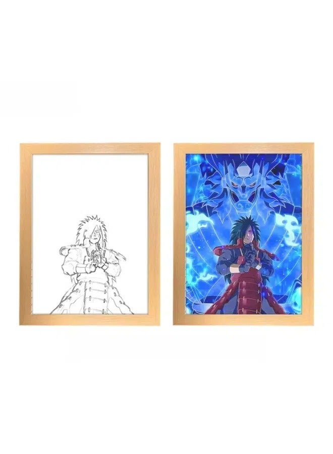 general Naruto Uchiha spot decorative Painting Light Painting photo frame set led night light anime hanging painting - Image 1