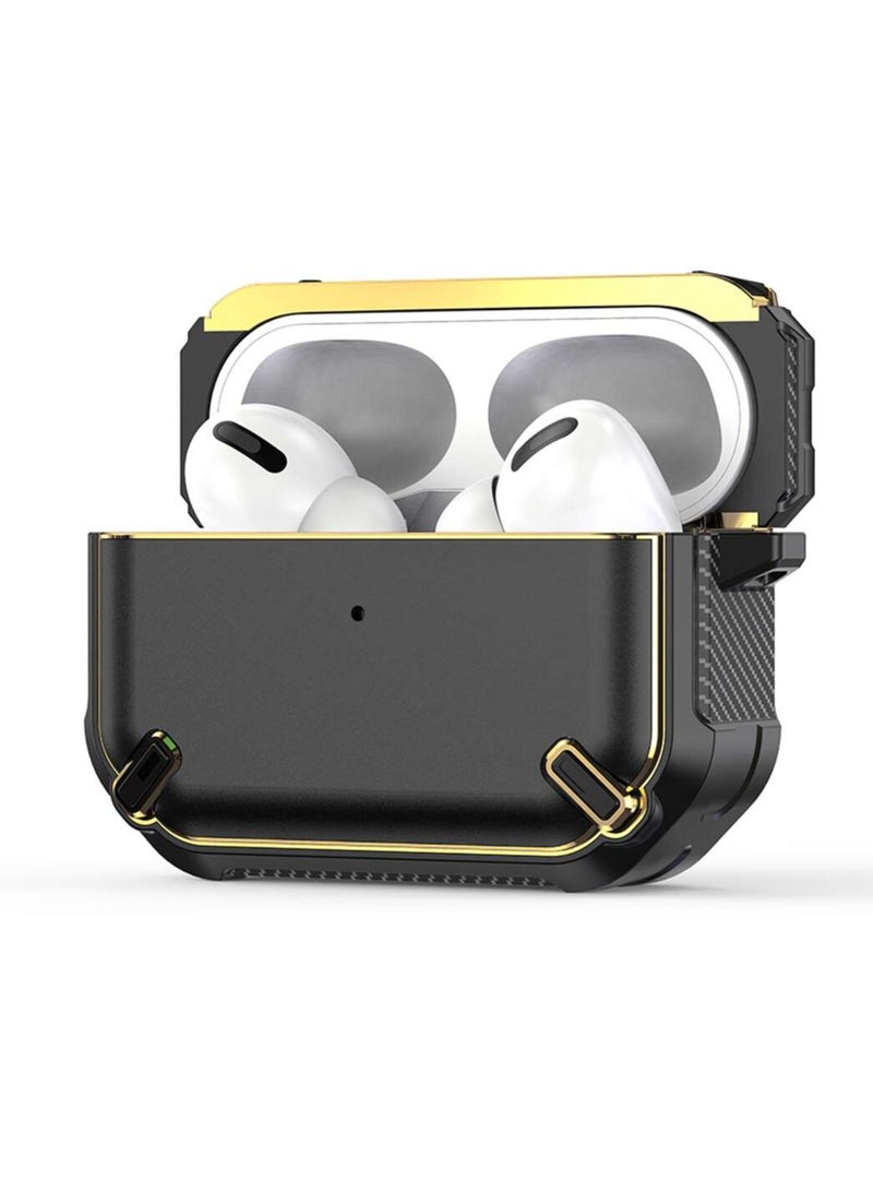 Airpods PRO Metal Armor Hard Silicon case Black  - Image 1