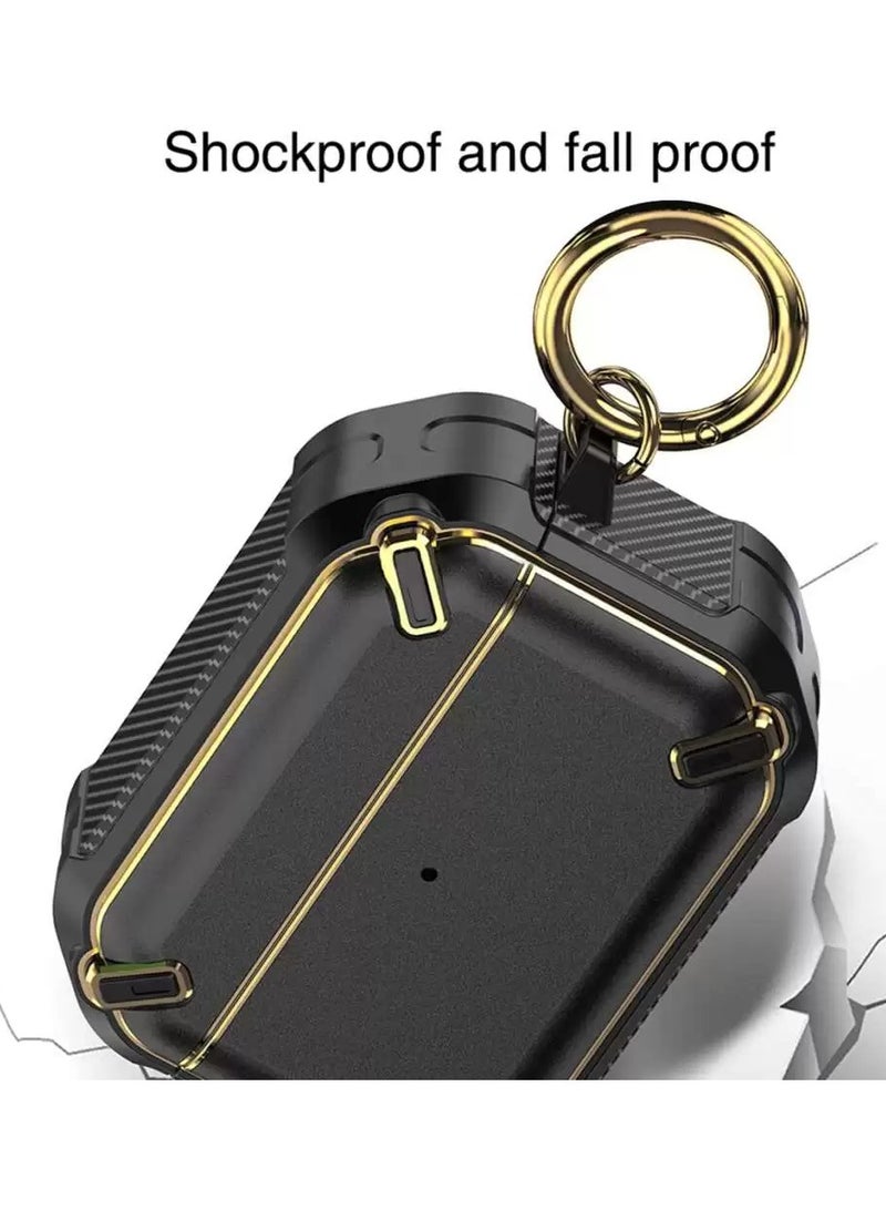 Airpods PRO Metal Armor Hard Silicon case Black  - Image 4