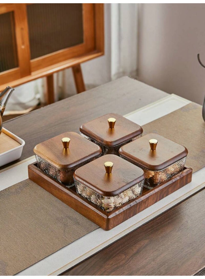 Vonqu Wood Grain Fruit Plate – Versatile Serving Tray for Dried Fruits, Nuts, Candy, Cookies, Chips, and Party Snacks - Image 2