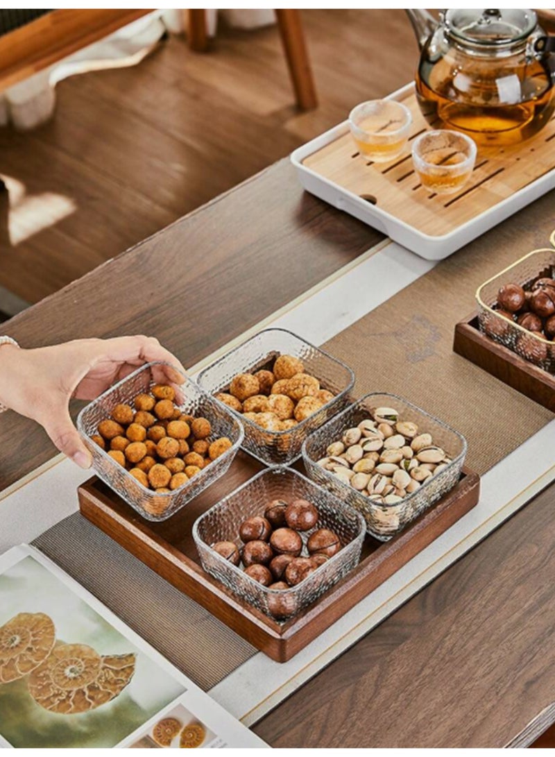 Vonqu Wood Grain Fruit Plate – Versatile Serving Tray for Dried Fruits, Nuts, Candy, Cookies, Chips, and Party Snacks - Image 3