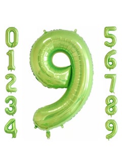 Party with Emma Green Number Balloons 40 Inch Birthday Foil Balloon Party Decorations Supplies Wedding Bachelorette Birthday Bridal Shower Graduation Anniversary Celebration Decoration Fly with Helium (Number 9)  - Image 1