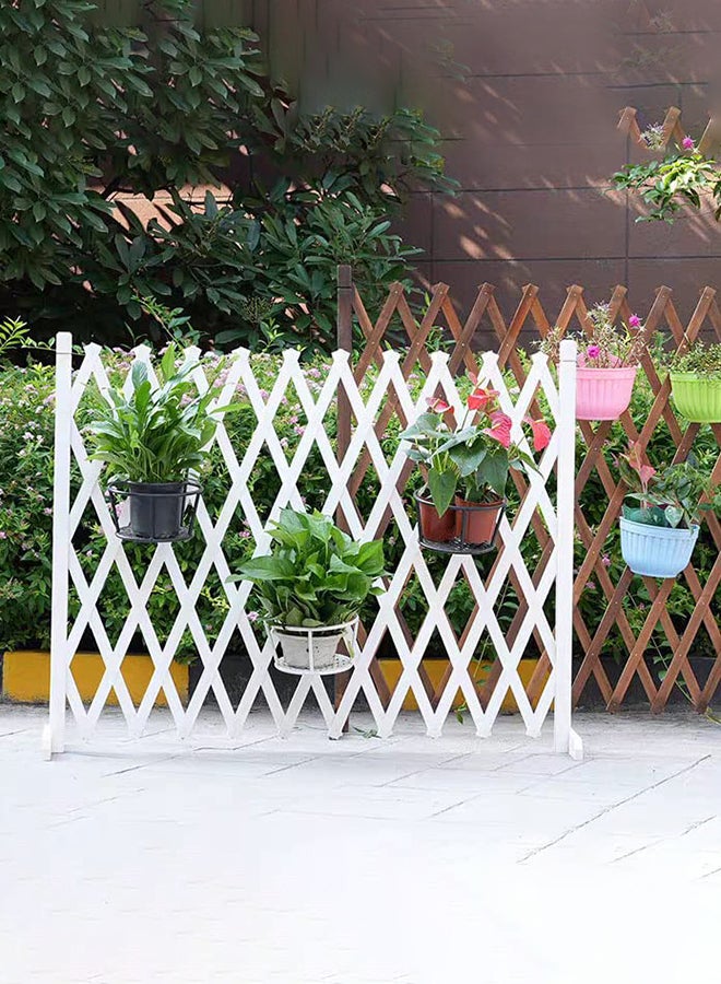 HOME TASTE مجموعة سياج حديقة خشبي - ارتق بمساحتك مع خيارات خشبية قابلة للتوسيع وقابلة للحمل للاستخدام في المنزل، الشرفة، الفيلا، والداخل/الخارج (أبيض - 1 قطعة) - Image 1