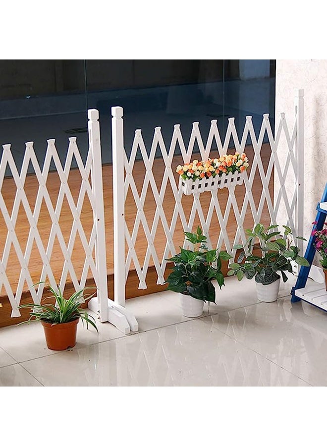 HOME TASTE مجموعة سياج حديقة خشبي - ارتق بمساحتك مع خيارات خشبية قابلة للتوسيع وقابلة للحمل للاستخدام في المنزل، الشرفة، الفيلا، والداخل/الخارج (أبيض - 1 قطعة) - Image 4