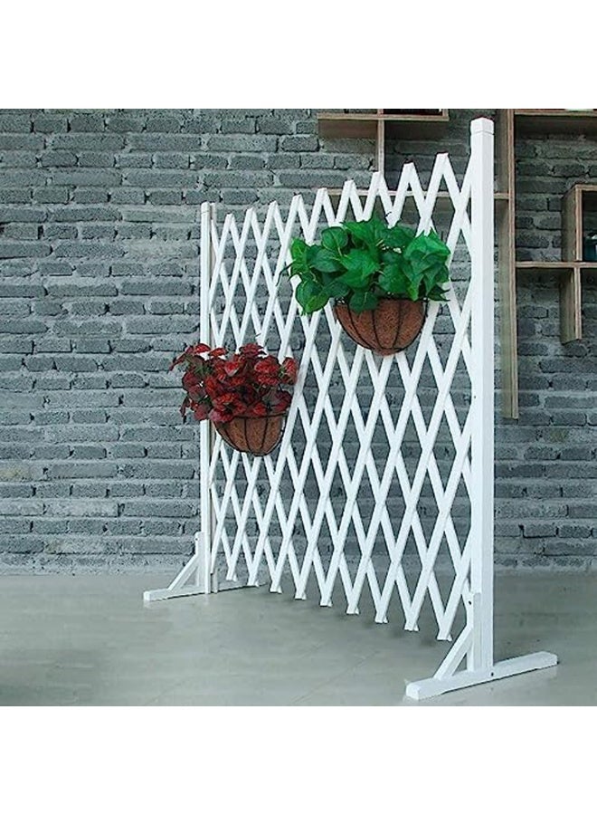 HOME TASTE مجموعة سياج حديقة خشبي - ارتق بمساحتك مع خيارات خشبية قابلة للتوسيع وقابلة للحمل للاستخدام في المنزل، الشرفة، الفيلا، والداخل/الخارج (أبيض - 1 قطعة) - Image 3