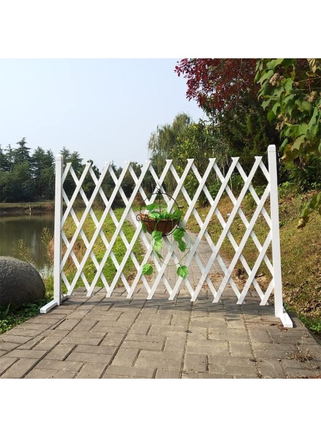 HOME TASTE مجموعة سياج حديقة خشبي - ارتق بمساحتك مع خيارات خشبية قابلة للتوسيع وقابلة للحمل للاستخدام في المنزل، الشرفة، الفيلا، والداخل/الخارج (أبيض - 1 قطعة) - Image 5