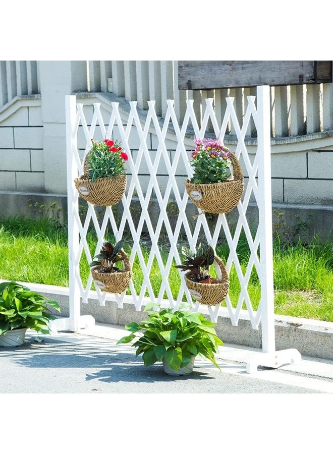 HOME TASTE مجموعة سياج حديقة خشبي - ارتق بمساحتك مع خيارات خشبية قابلة للتوسيع وقابلة للحمل للاستخدام في المنزل، الشرفة، الفيلا، والداخل/الخارج (أبيض - 1 قطعة) - Image 2