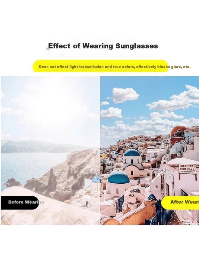 Amorays Women's New Korean-style Fashion Polarized Sungl, Face-shaping, Suitable For Square And Round Faces, Making Face Look Smaller, Milk Tea Color - Image 4