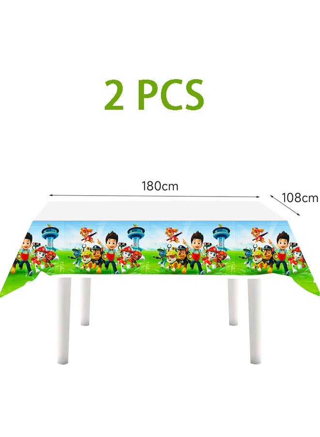 Paw Patrol Toys 2PCS disposable waterproof birthday tablecloths, featuring Paw Patrol patterns for birthday party decoration. - Image 1
