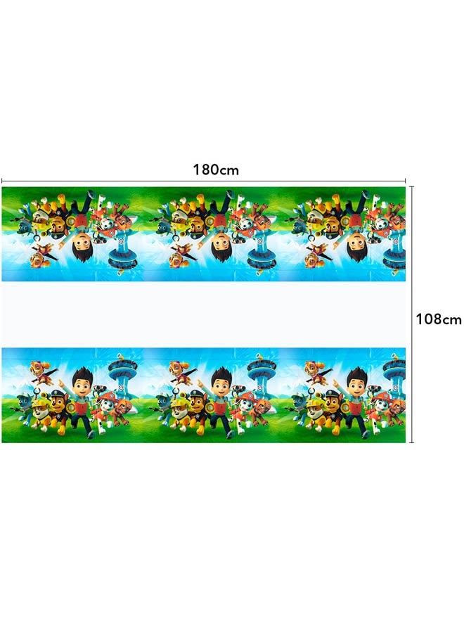 Paw Patrol Toys 2PCS disposable waterproof birthday tablecloths, featuring Paw Patrol patterns for birthday party decoration. - Image 2