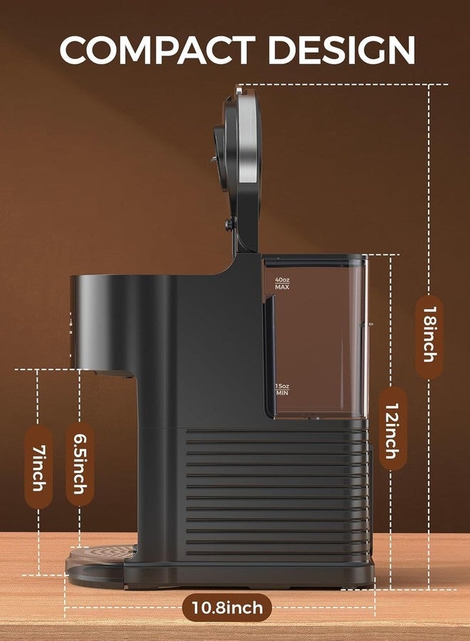 COWSAR Single Serve Coffee Maker, 2 in 1 Coffee Capsule & Ground Coffee Brewer, 40 Oz Removable Water Tank, 5 Brew Sizes 6-14 Oz, Self-cleaning Fast Heating Coffee Machine for Home Office - Image 5