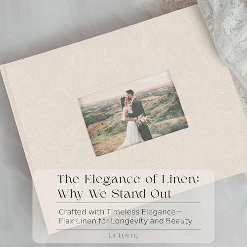 La Lente Premium Scrapbook Album with Window and Writing Space 60 Pages holds 200 Photos of Different Sizes Wedding Baby Travel Family Memories 114 x 86 Oat - Image 3