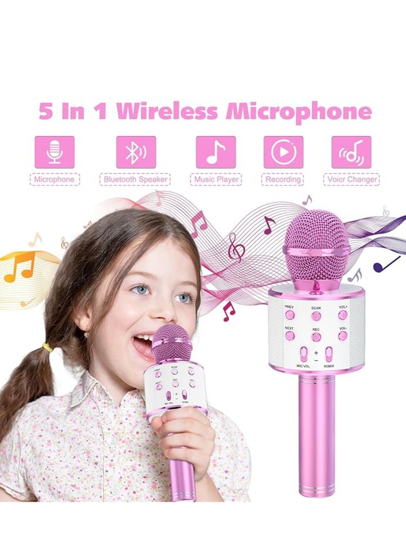 ELTRAZONE Kids Karaoke Microphone 2 Pack – Wireless Bluetooth Singing Mic with Portable Handheld Speaker, Perfect Christmas & Birthday Gifts for Girls and Boys Ages 4-12 (Blue & Pink) - Image 2