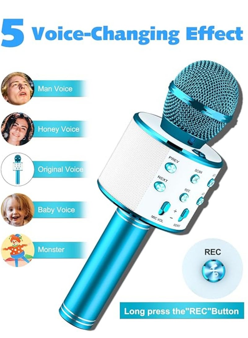 ELTRAZONE Kids Karaoke Microphone 2 Pack – Wireless Bluetooth Singing Mic with Portable Handheld Speaker, Perfect Christmas & Birthday Gifts for Girls and Boys Ages 4-12 (Blue & Pink) - Image 5