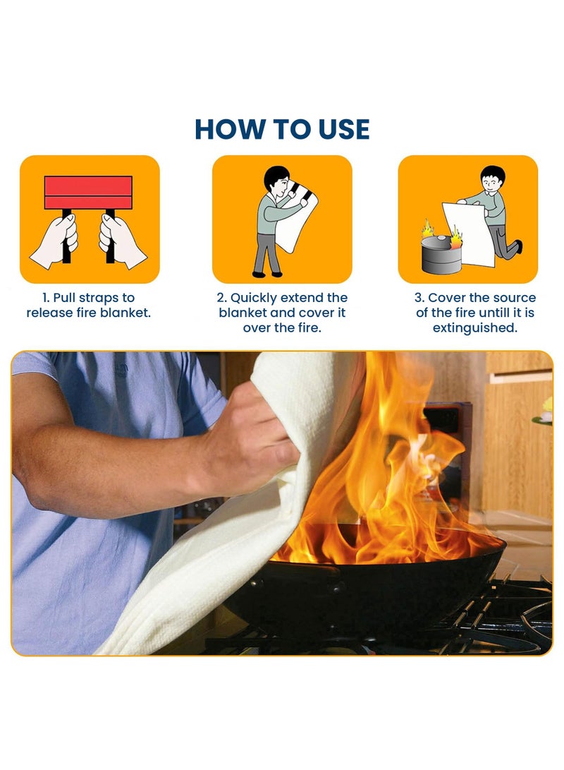 درافل بطانية طوارئ مقاومة للحريق من دورافيل، مصنوعة من الألياف الزجاجية، مقاومة للحريق، مع طبقة سيليكون مزدوجة الجوانب، مناسبة للمنزل، المطبخ، الموقد، الشواية، السيارة، المكتب، المستودع (1.8 × 1.8 بوصة) - Image 5