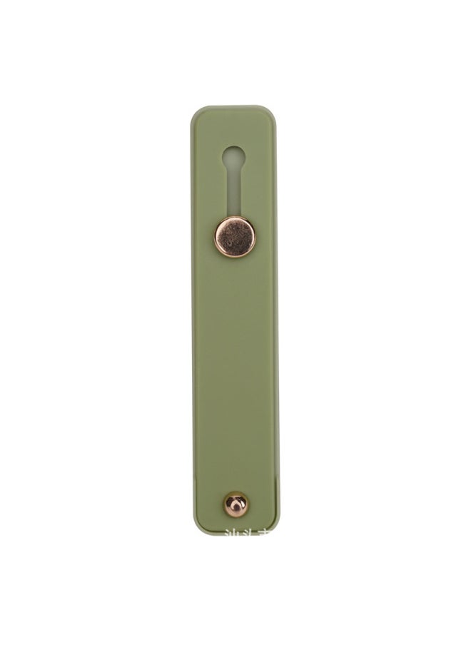Generic Silicone Mobile Phone Ring Bracket Solid Color Push-pull Mobile Phone Back Sticker Silicone Push-pull Live Lazy Stand-Color:Green-Style:K167 Bare Metal  - Image 1