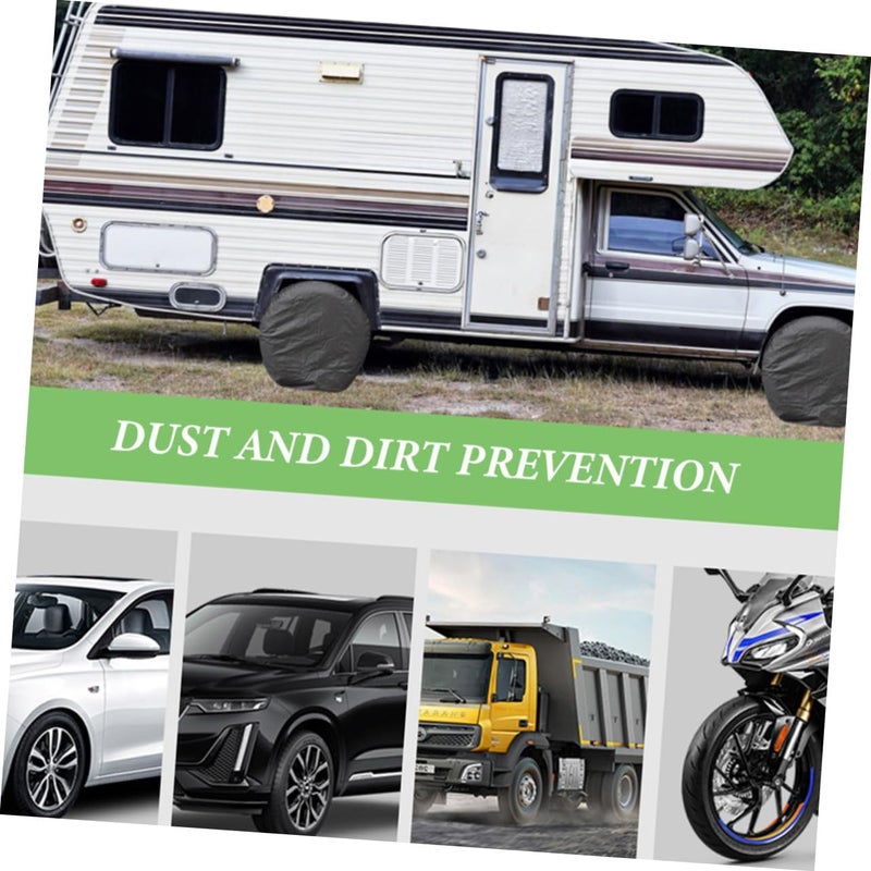 ULTECHNOVO 4pcs Tire Covers for Rvs Trailers Campers Dustproof Protection for Spare Tires Fits Uv and Snow Resistance - Image 5