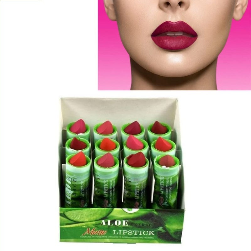 Elecsera Green Tea Multicolour Matte Lipstick Set of12 Multicolour 3 g