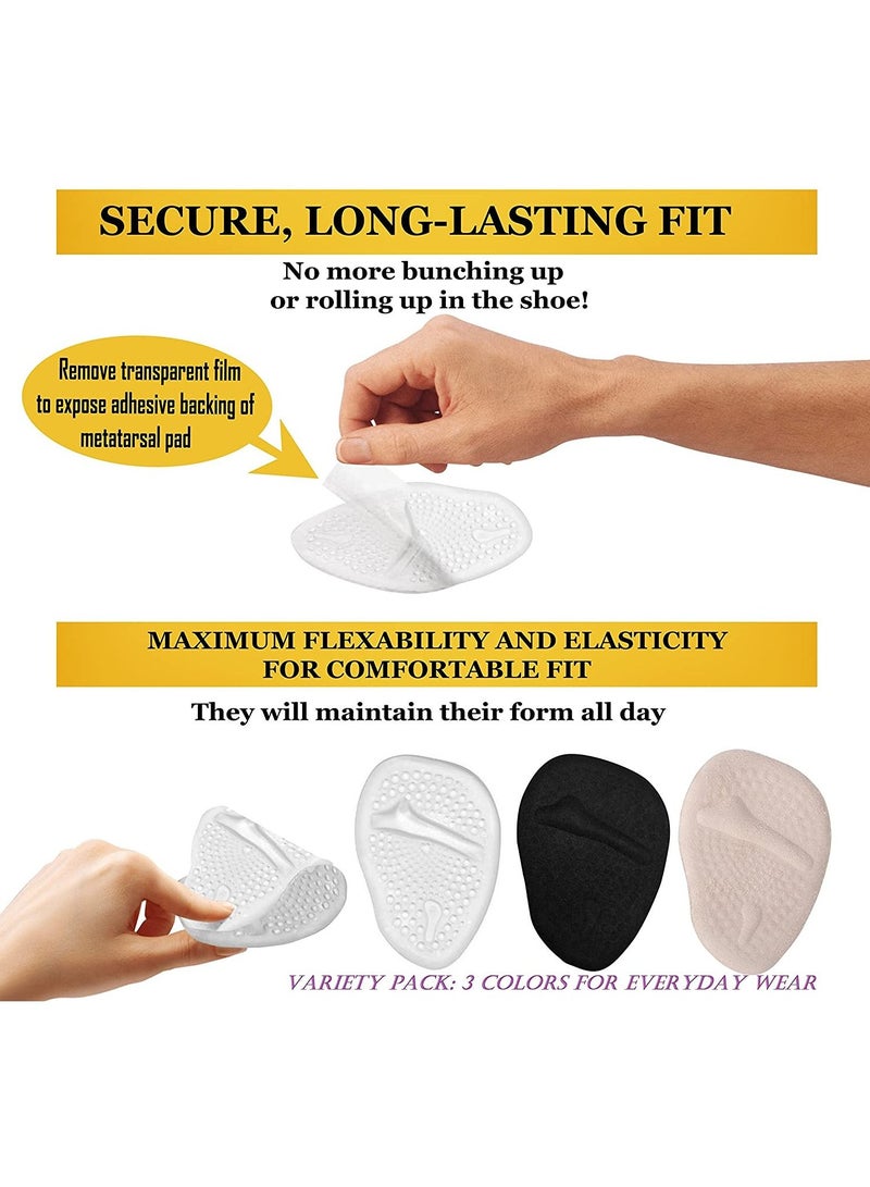 3 Pairs Metatarsal Pads Foot Cushions Nonslip  Reusable Great for High Heels - Image 2