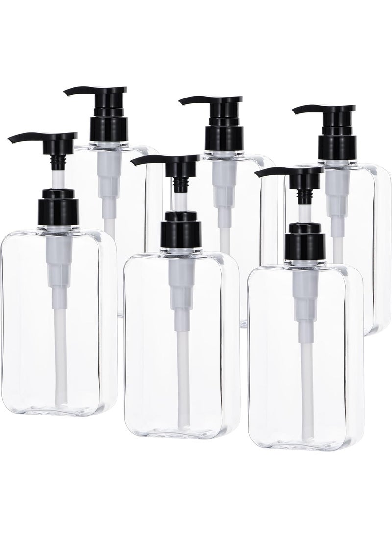 Yebeauty - Yebeauty Pump Bottle Dispenser, 6 Pack 10oz 300ml Clear Refillable Shower Pump Bottles Empty Plastic Lotion Hand Soap Dispenser Liquid Container for Shampoo Body Wash Kitchen Bathroom - Image 1