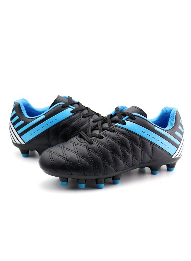 brooman Kids Athletic Soccer Cleats Boys Girls Outdoor Firm Ground Football Shoes, Black, 5 Big Kid - Image 5